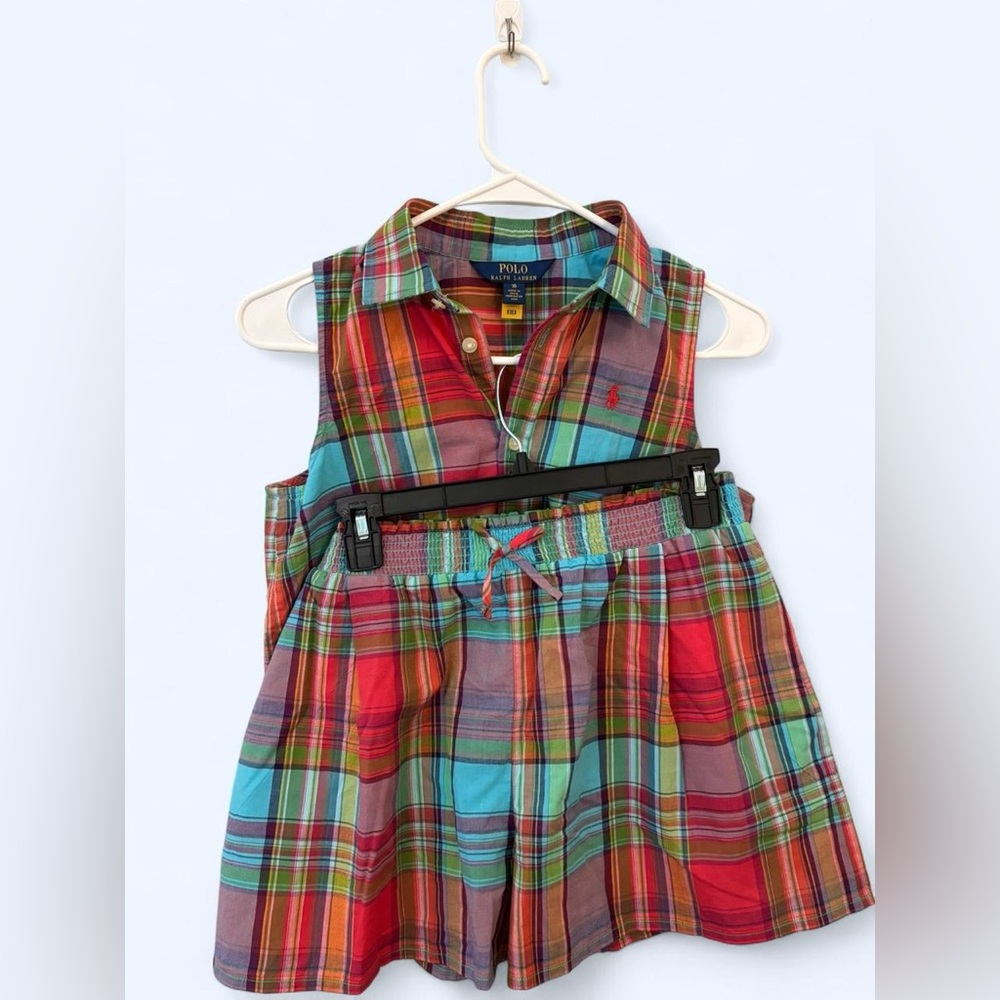 Polo by Ralph Lauren Kids Colorful Plaid Shirt & Skirt set!